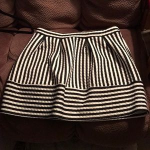Black and white striped skirt